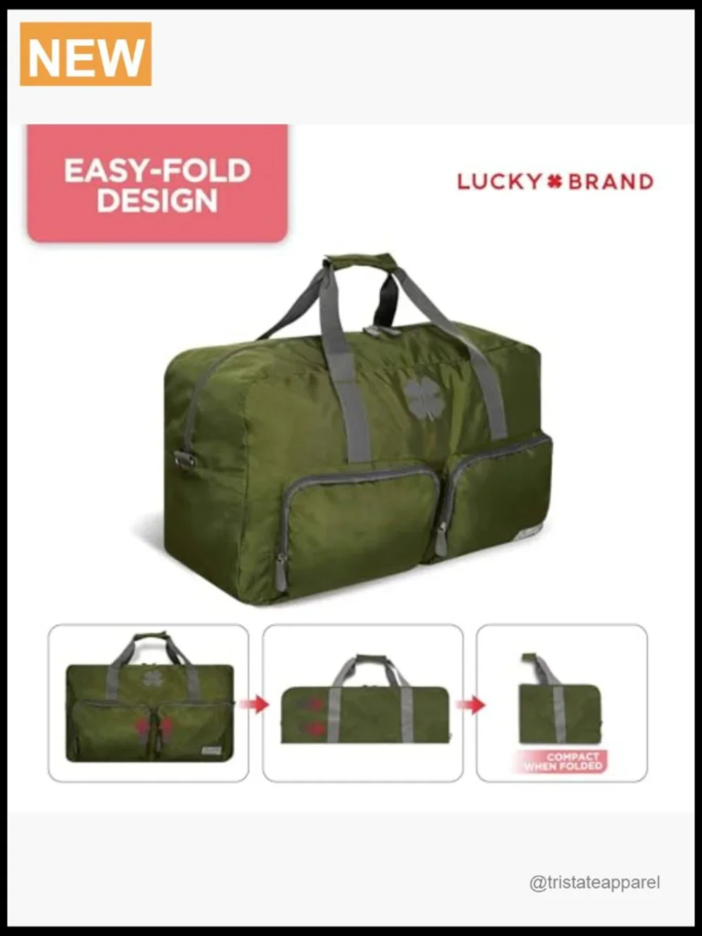 65L Foldable Duffel Bag with Adjustable Shoulder Strap - Travel Weekender Gym